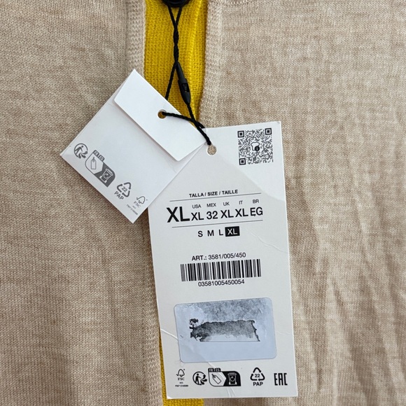 Zara Stylish Beige and Yellow/Beige Women's cardigan 💛🤎 - Picture 6 of 7